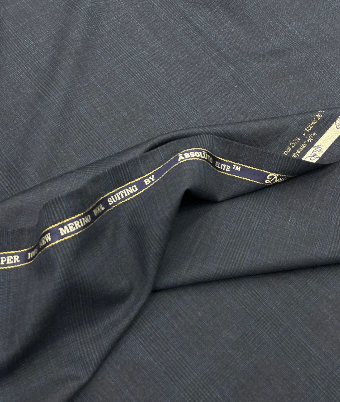 Absoluto Elite Blue Super 100's Counts Merino Wool Suiting Fabric - Tepchi Men