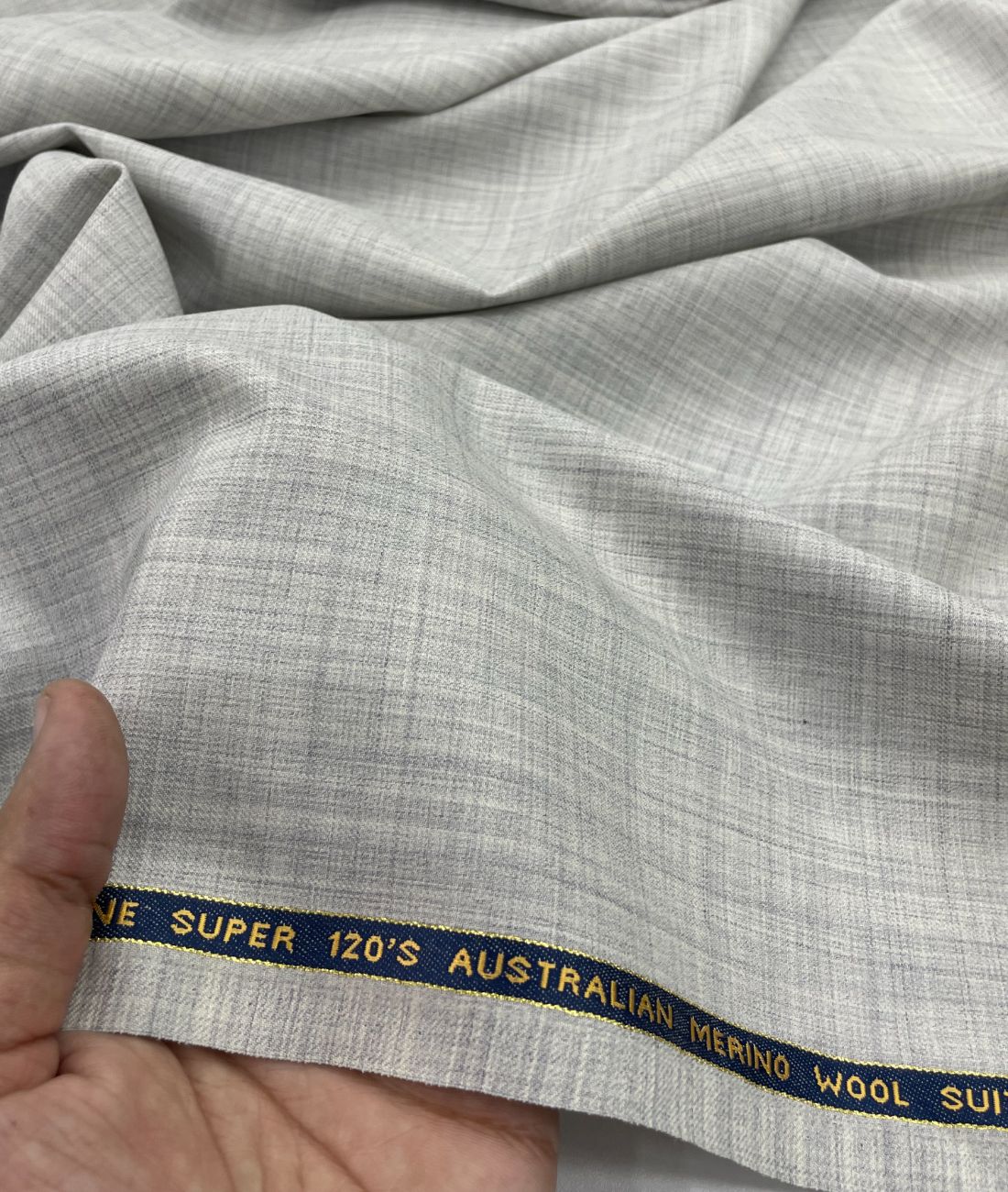 Absoluto Elite Luxury Grey Super 120's Counts Merino Wool Suiting Fabric - Tepchi Men