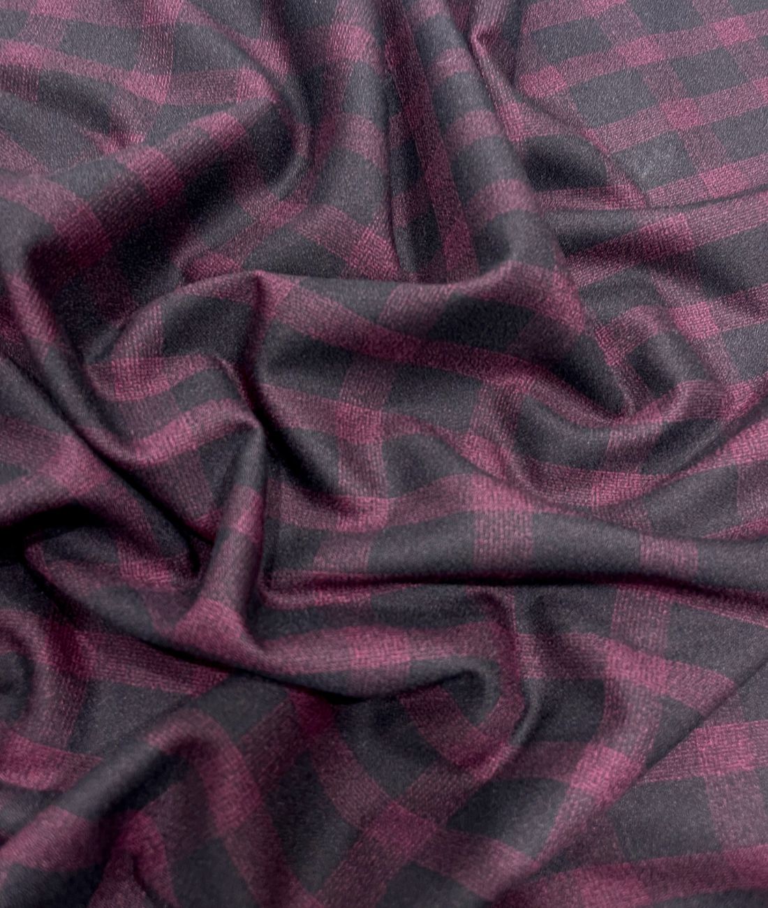 Augustus Wine & Black Stretchable Suiting Fabric for Suit & Blazer - Tepchi Men