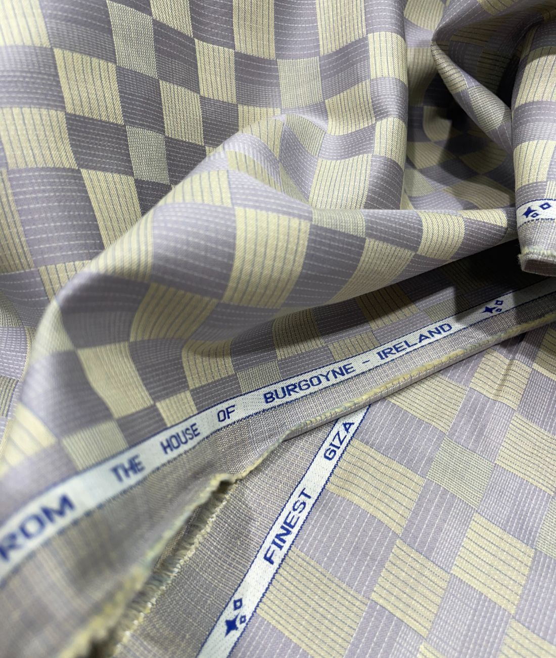 Burgoyne Luxury Blocks Checks Pattern Giza Cotton Fabric for Men's Shirt - Tepchi Men