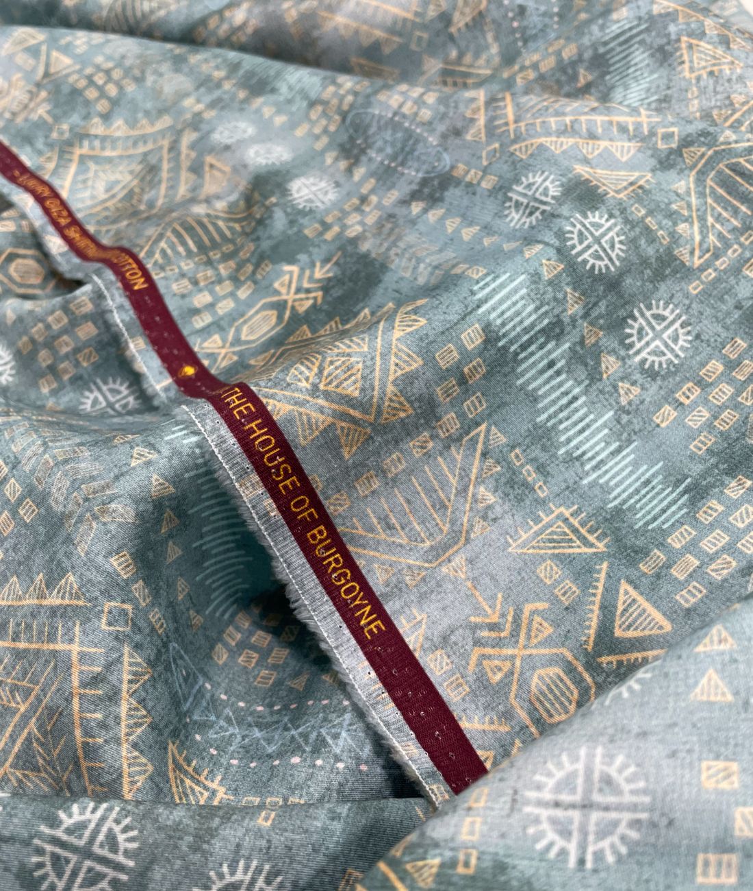 Burgoyne Luxury Giza Cotton Printed Shirt Fabric - Tepchi Men
