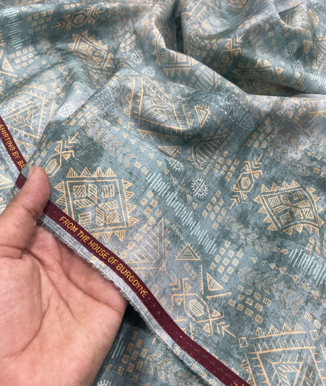 Burgoyne Luxury Giza Cotton Printed Shirt Fabric - Tepchi Men