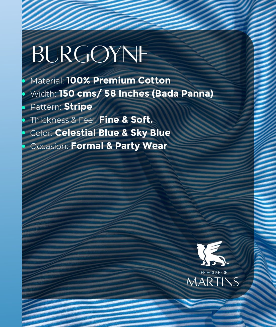 Burgoyne Old Money Stripe Shirt Fabric for Men's Shirt - Tepchi Men