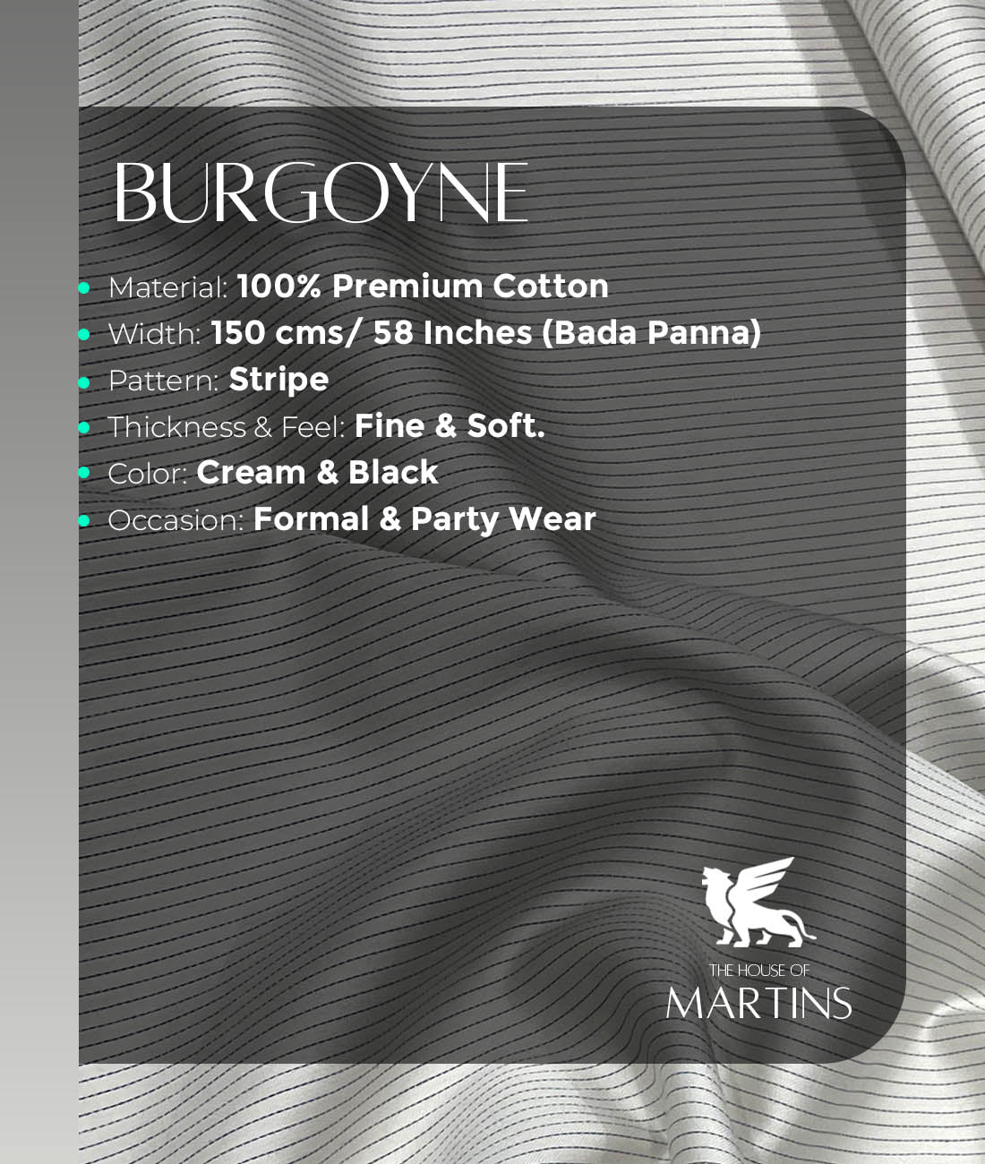 Burgoyne Stripe Formal Luxury Giza Cotton Shirt Fabric - Tepchi Men
