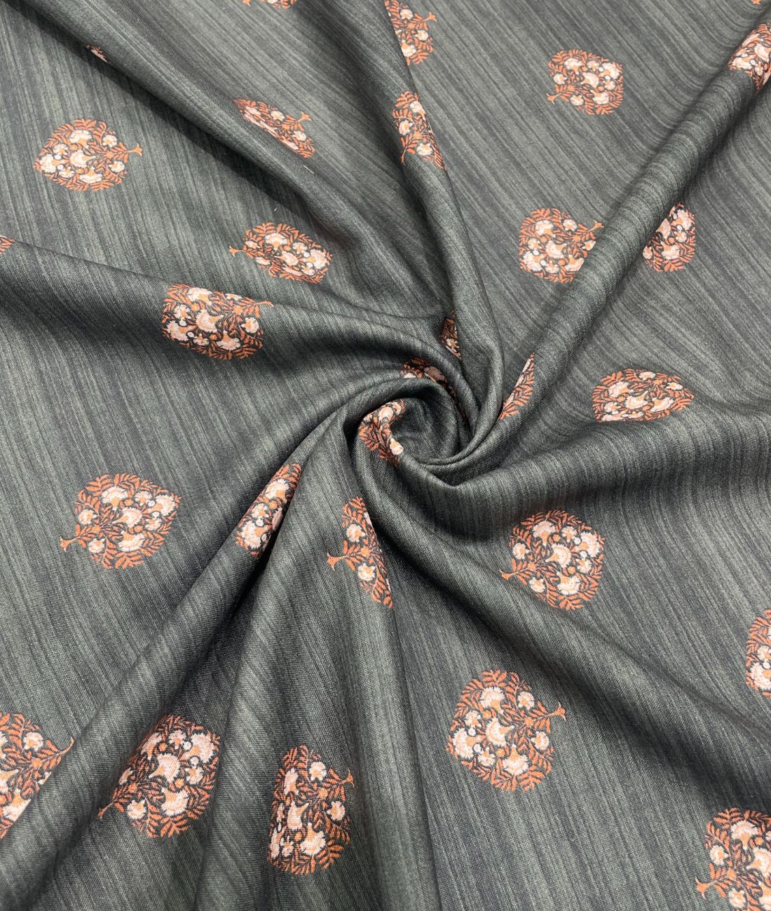Floral Serenity Printed Anti Wrinke Cotton Fabric for Men's Shirts & Kurta - Tepchi Men