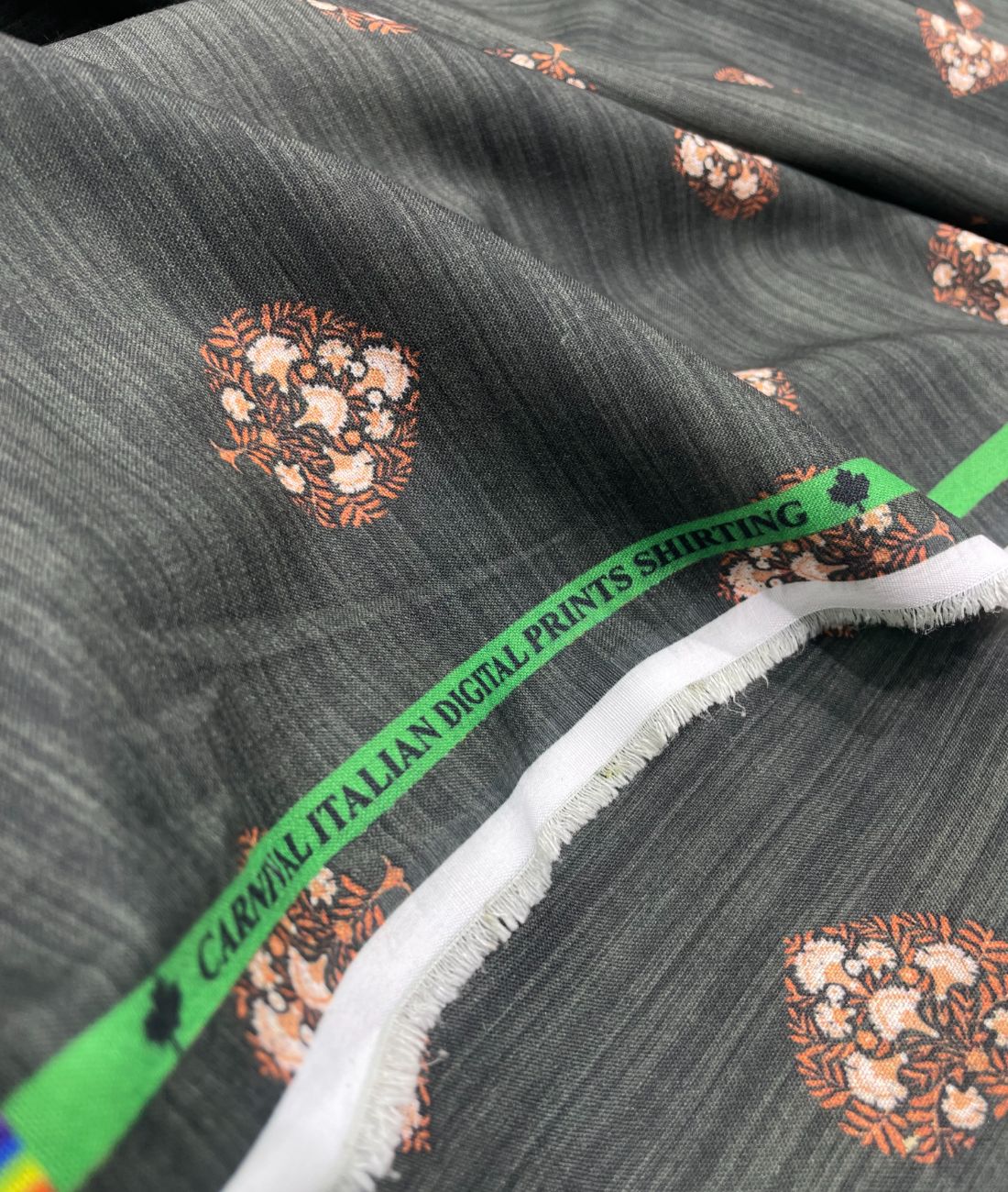 Floral Serenity Printed Anti Wrinke Cotton Fabric for Men's Shirts & Kurta - Tepchi Men