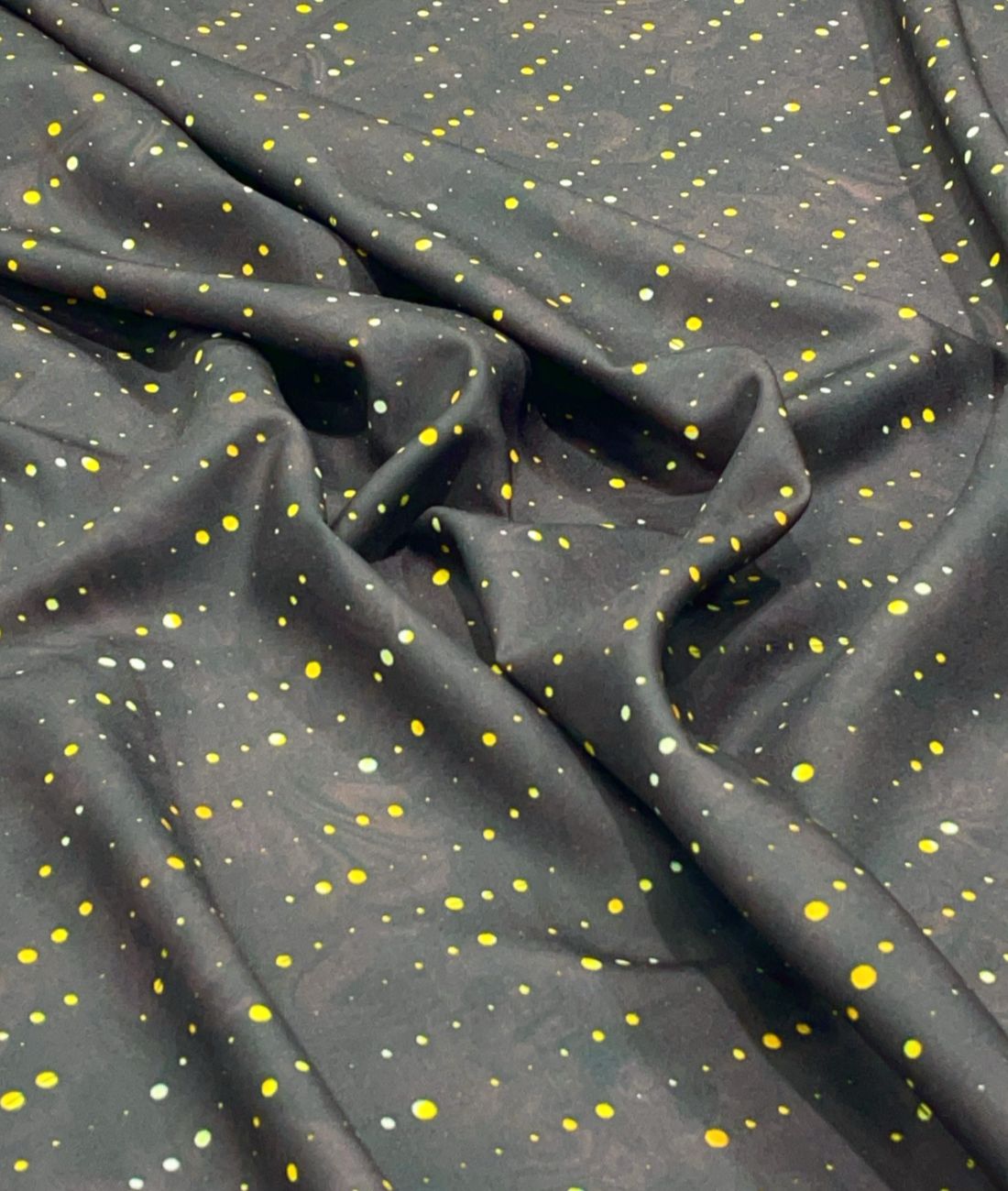 Golden Polka Dot Printed Anti Wrinke Cotton Fabric for Men's Shirts & Kurta - Tepchi Men