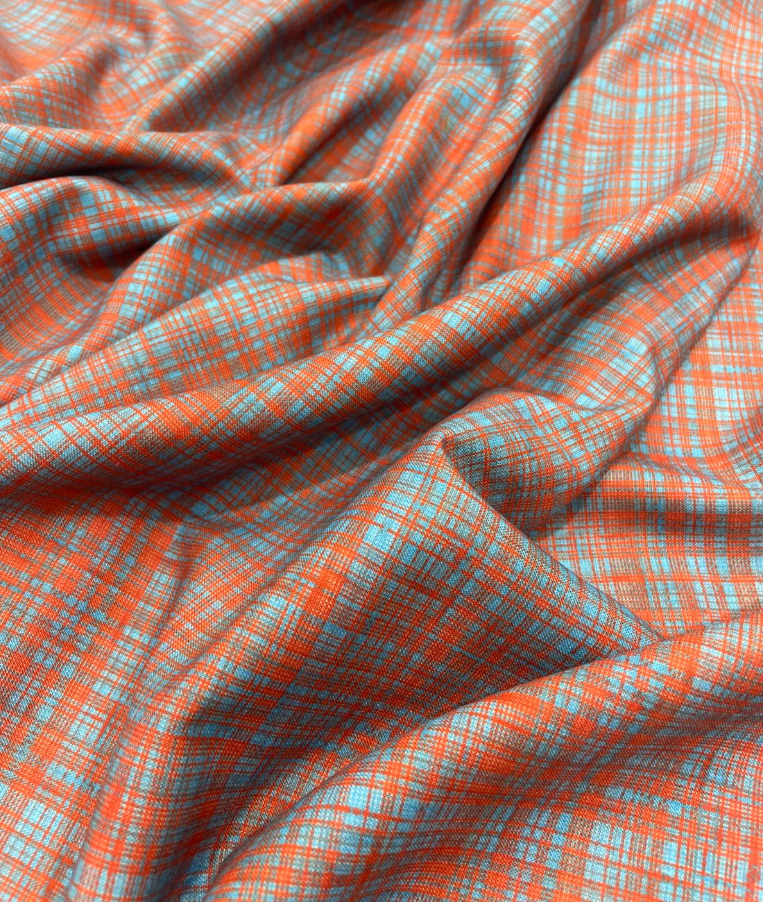 Heritage Check Printed Anti Wrinke Cotton Fabric for Men's Shirts & Kurta - Tepchi Men