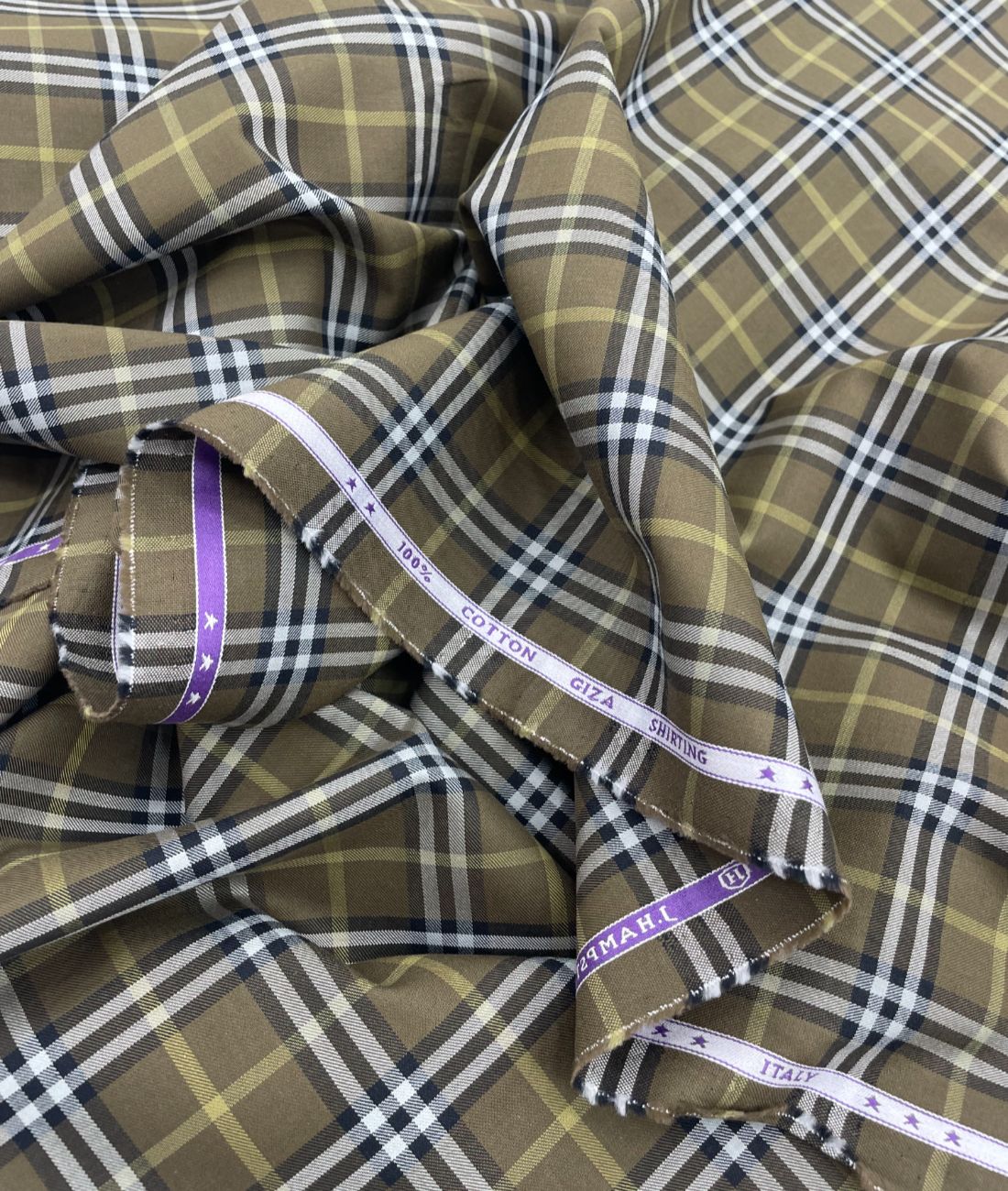 J.Hampstead Checks Luxury Giza Cotton Fabric for Mens's Shirt - Tepchi Men