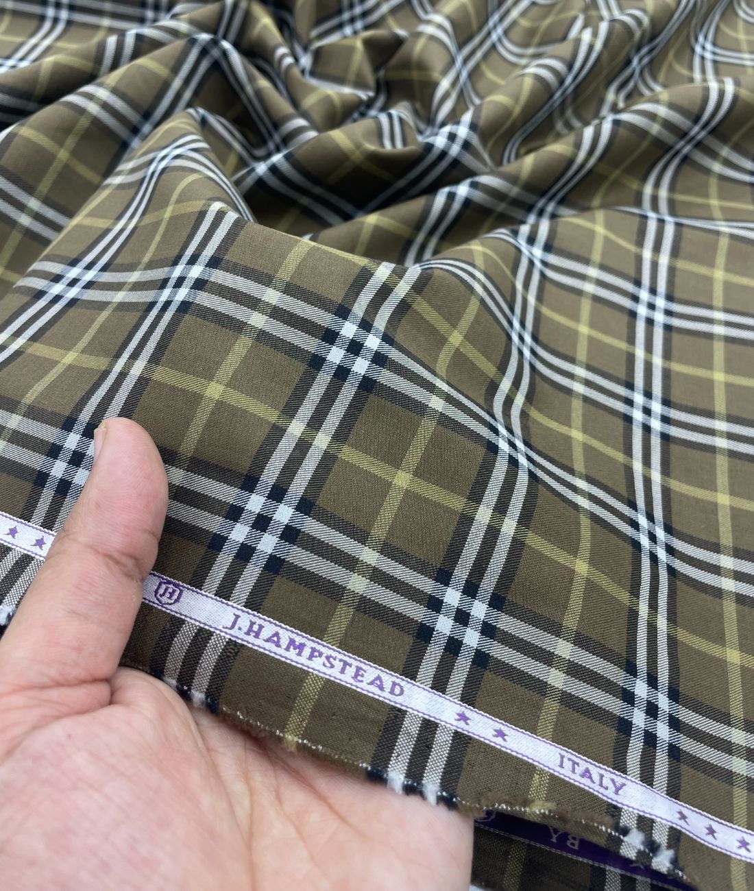 J.Hampstead Checks Luxury Giza Cotton Fabric for Mens's Shirt - Tepchi Men