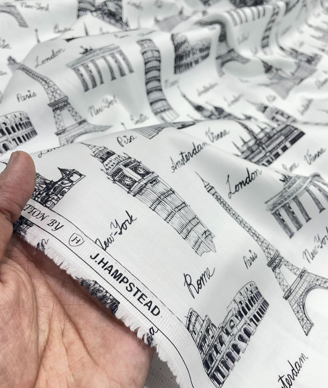 J.Hampstead City Prints Premium Giza Cotton Fabric for Men's Shirt - Tepchi Men