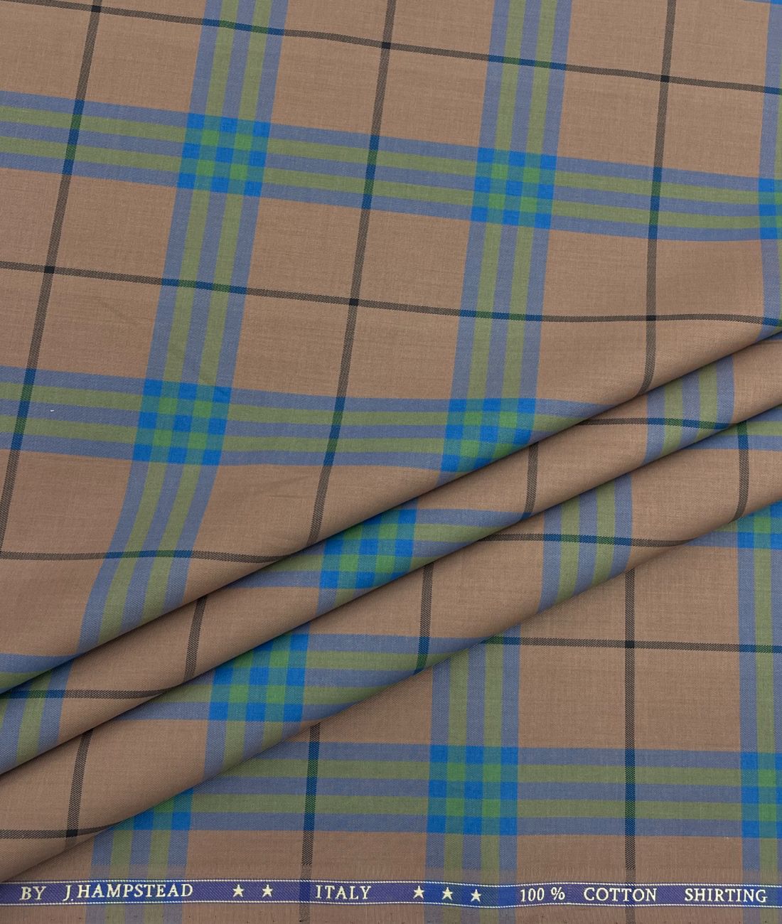 J.Hampstead Luxury 2 Ply Burberry Checks Giza Cotton Fabric for Men's Shirt - Tepchi Men