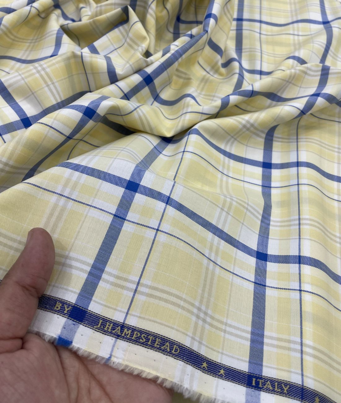 J.Hampstead Luxury 2 Ply Burberry Checks Giza Cotton Fabric for Men's Shirt - Tepchi Men
