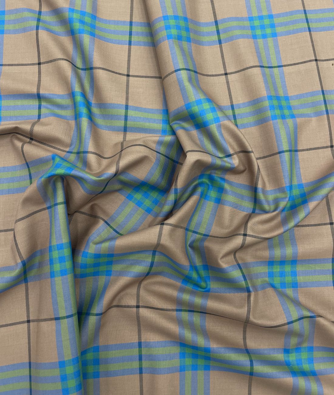 J.Hampstead Luxury 2 Ply Burberry Checks Giza Cotton Fabric for Men's Shirt - Tepchi Men