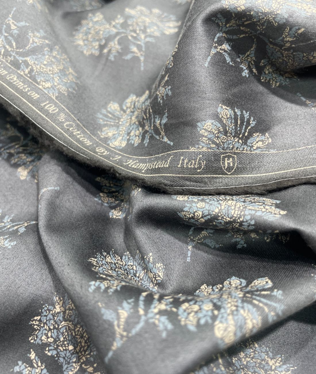 J.Hampstead Luxury 2 Ply Cotton Floral Printed Fabric for Men's Shirt - Tepchi Men