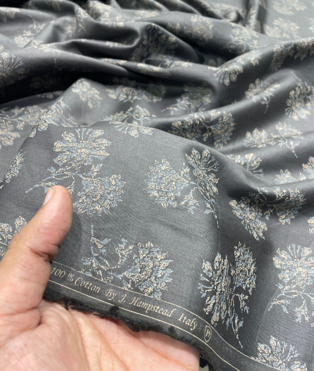 J.Hampstead Luxury 2 Ply Cotton Floral Printed Fabric for Men's Shirt - Tepchi Men