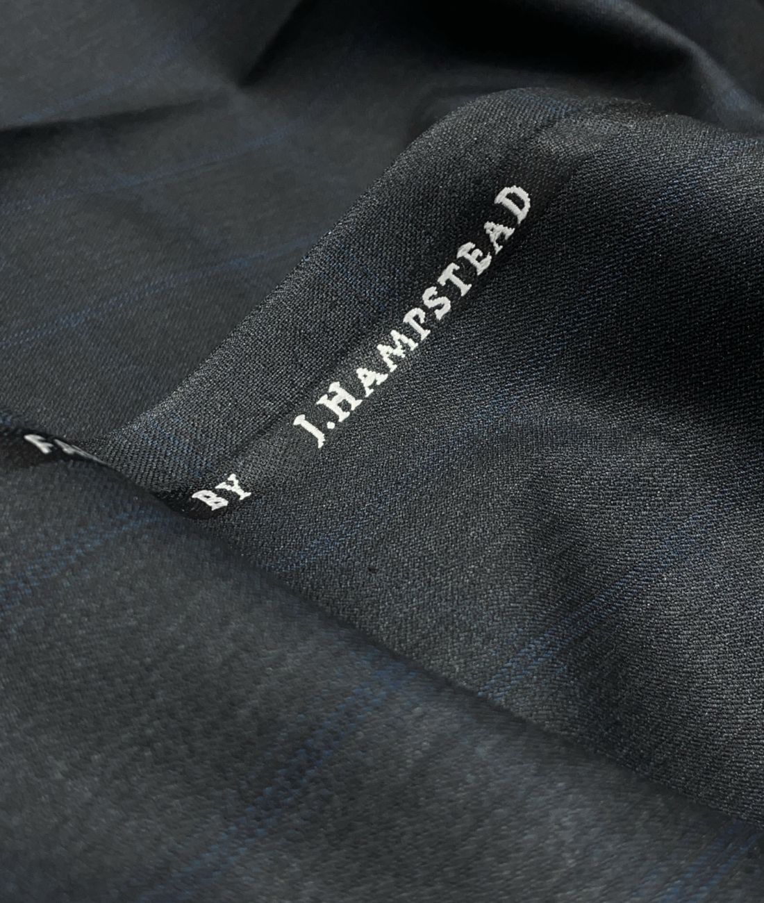 J.Hampstead Luxury Black with Self Pattern Suiting Fabric - Tepchi Men