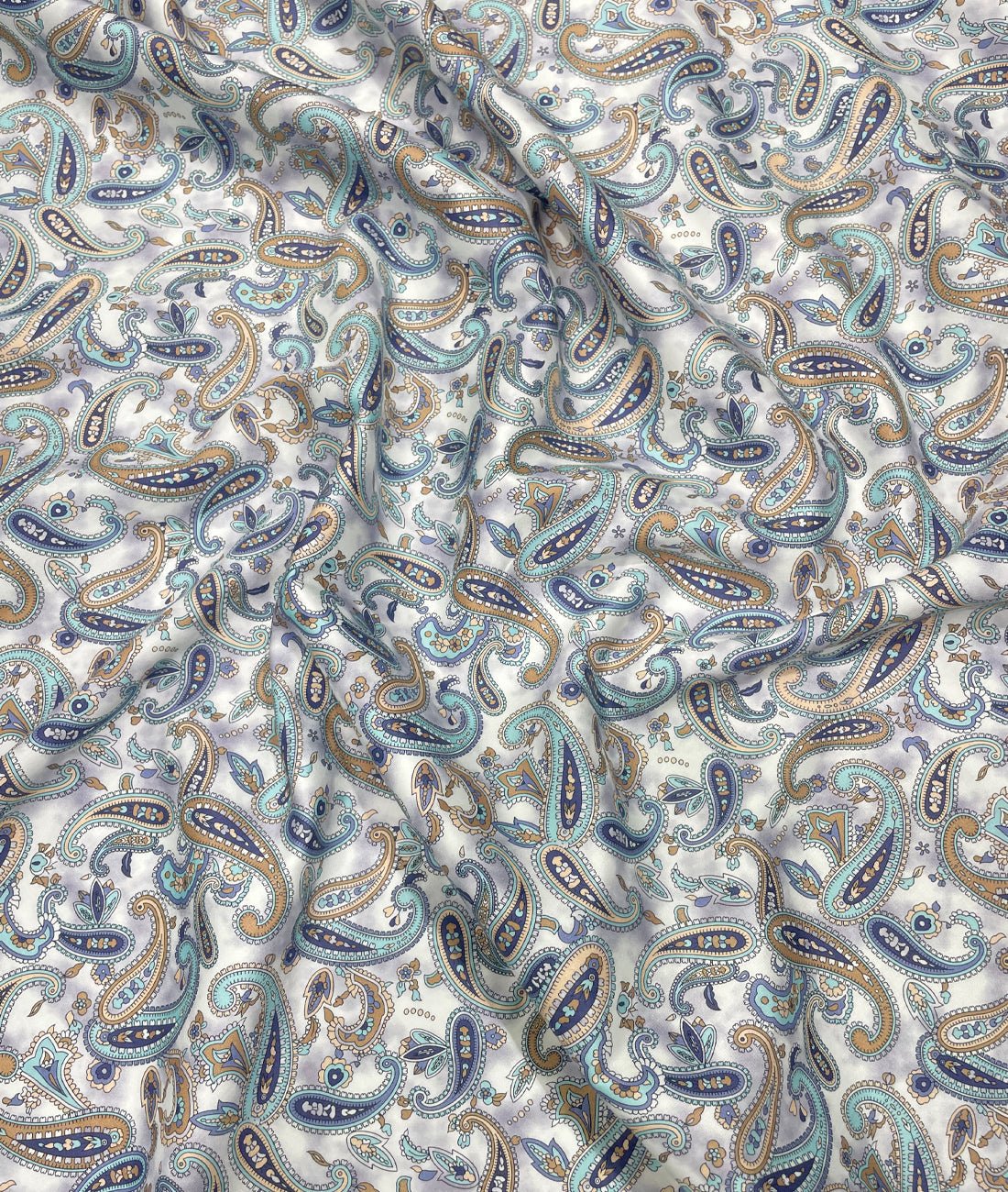J.Hampstead Luxury Giza Cotton Paisley Printed Men's Unstitched Fabric - Tepchi Men