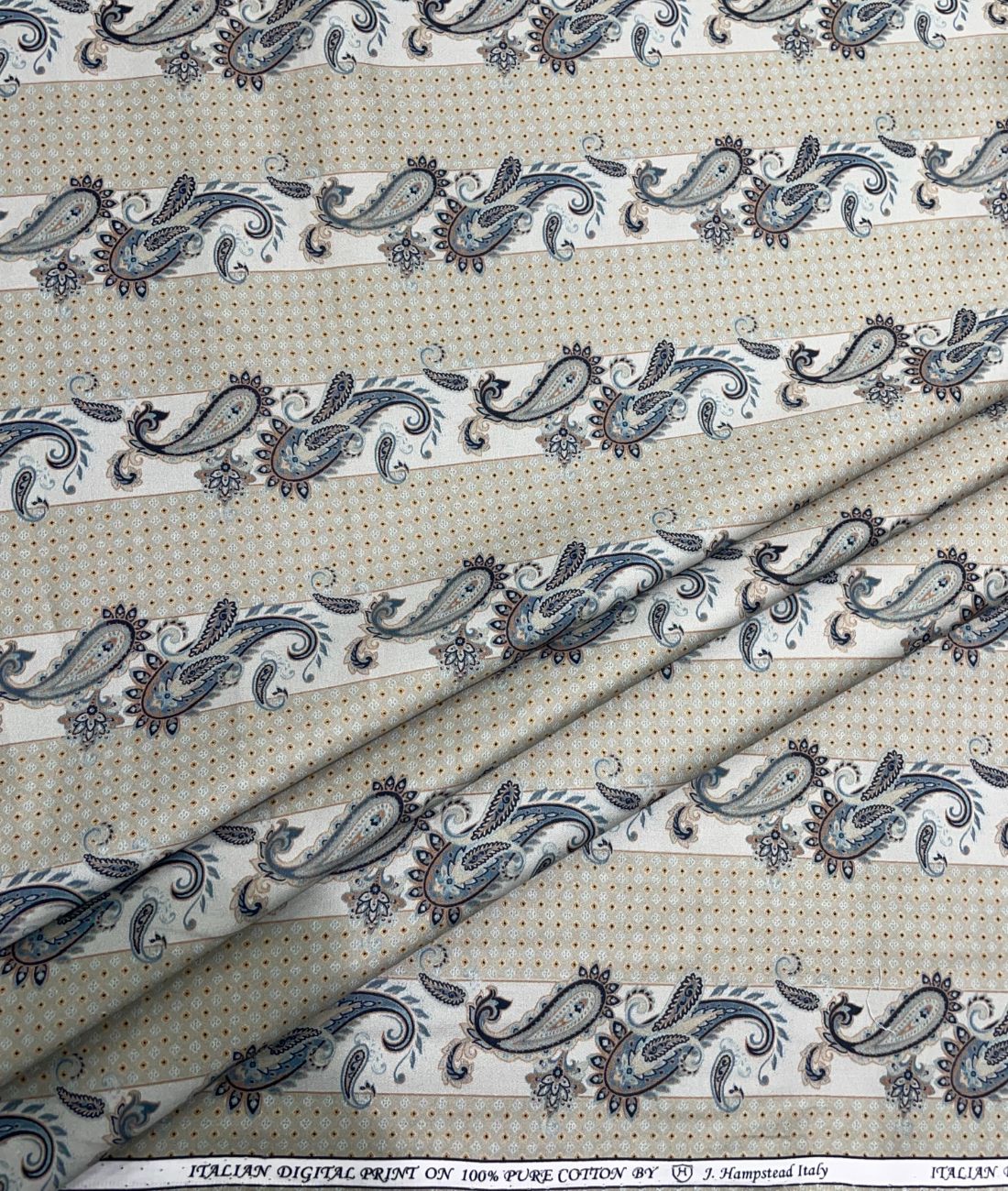 J.Hampstead Paisley Printed Luxury Giza Cotton Fabric for Shirts - Tepchi Men