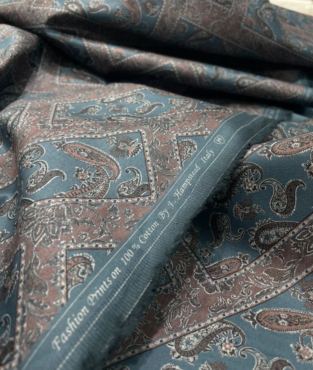 J.Hampstead Paisley Printed Luxury Giza Cotton Shirt Fabric - Tepchi Men