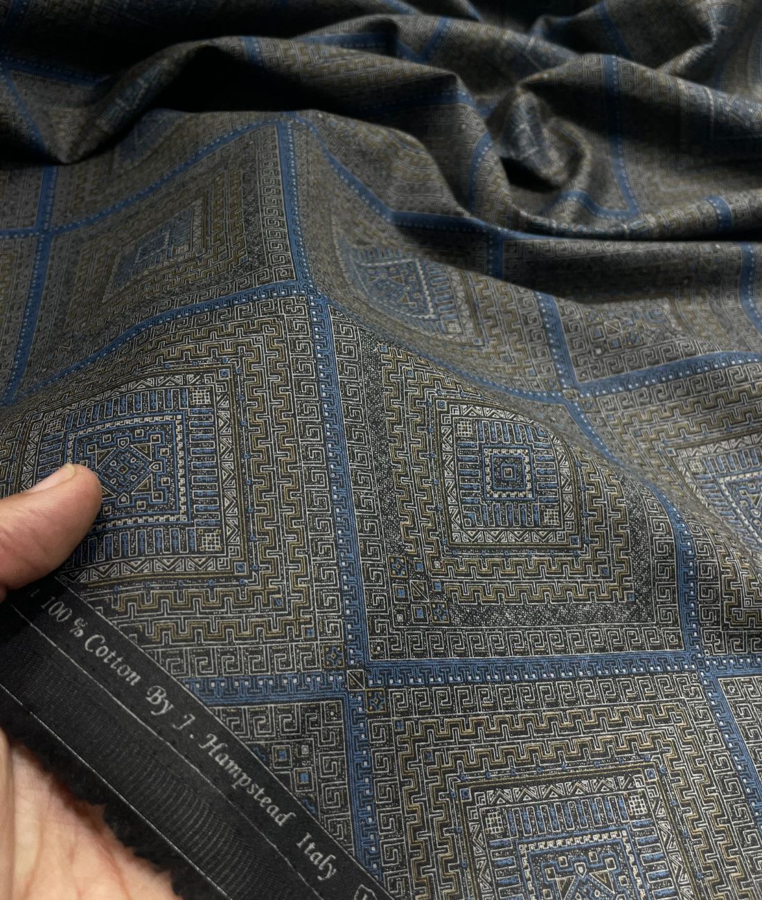 J.Hampstead Printed Luxury Giza Cotton 2 Ply Fabric for Shirt - Tepchi Men