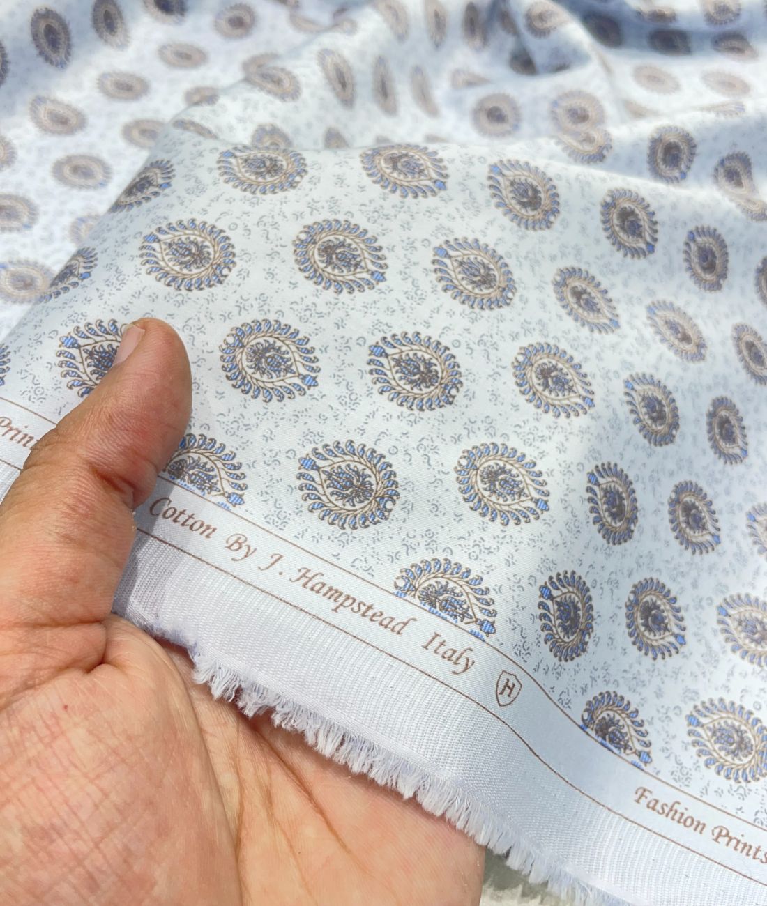 J.Hampstead Printed Luxury Giza Cotton Fabric for Men's Shirt - Tepchi Men
