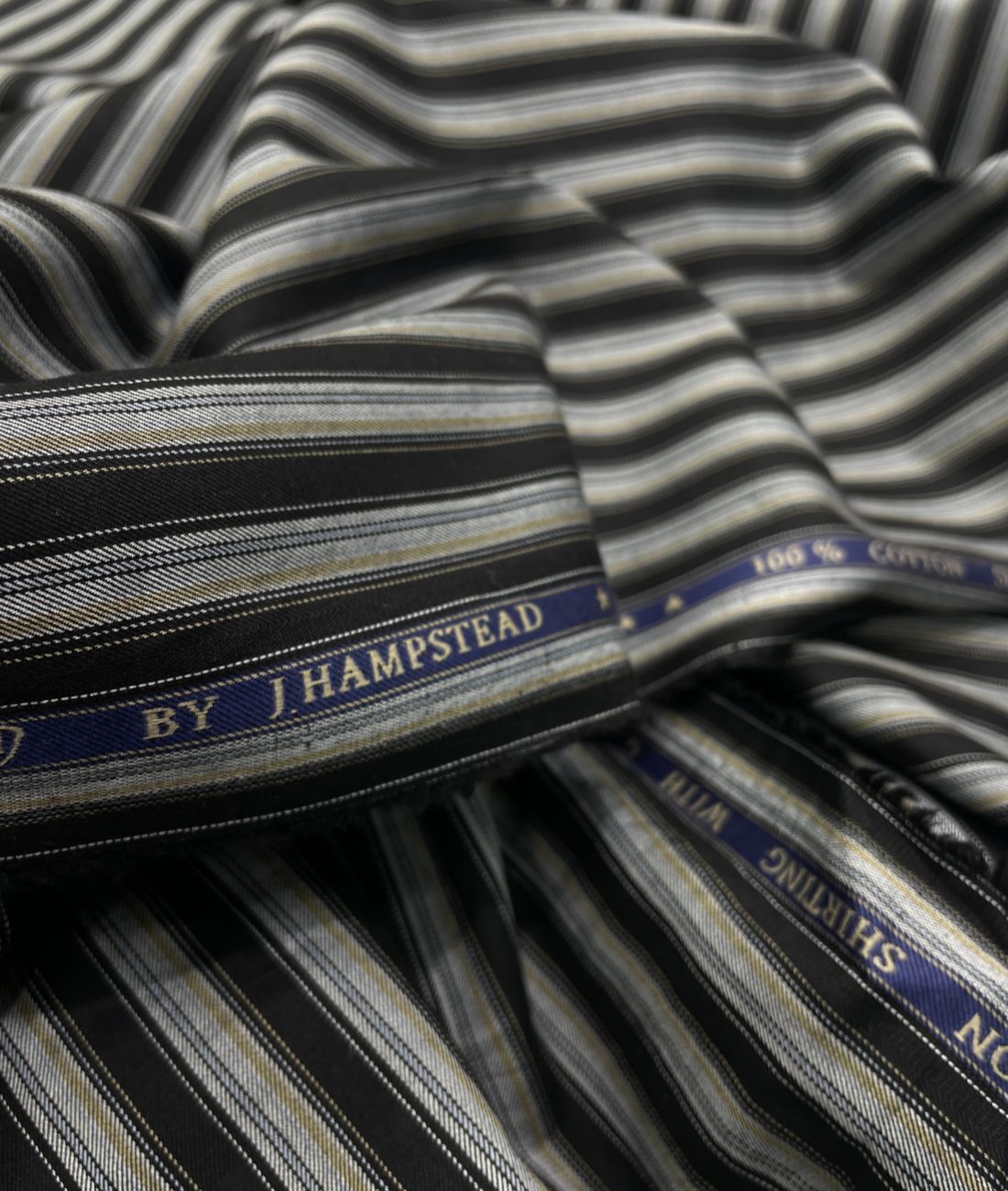 J.Hampstead Stripe Luxury 2 Ply Cotton Fabric for Premium Men's Shirt - Tepchi Men