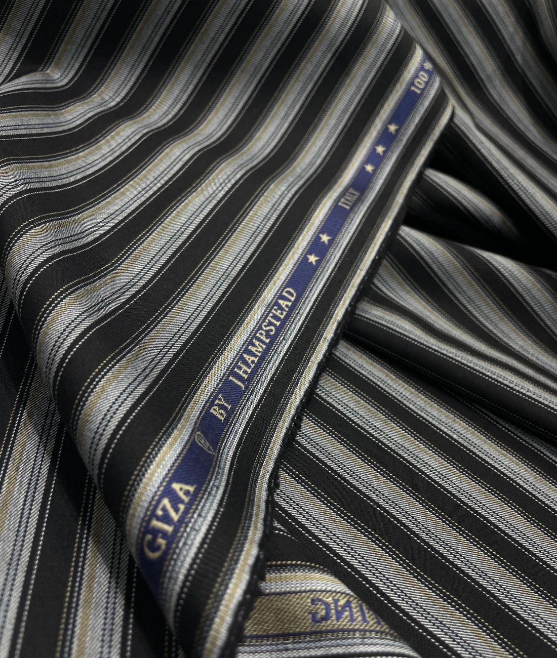 J.Hampstead Stripe Luxury 2 Ply Cotton Fabric for Premium Men's Shirt - Tepchi Men