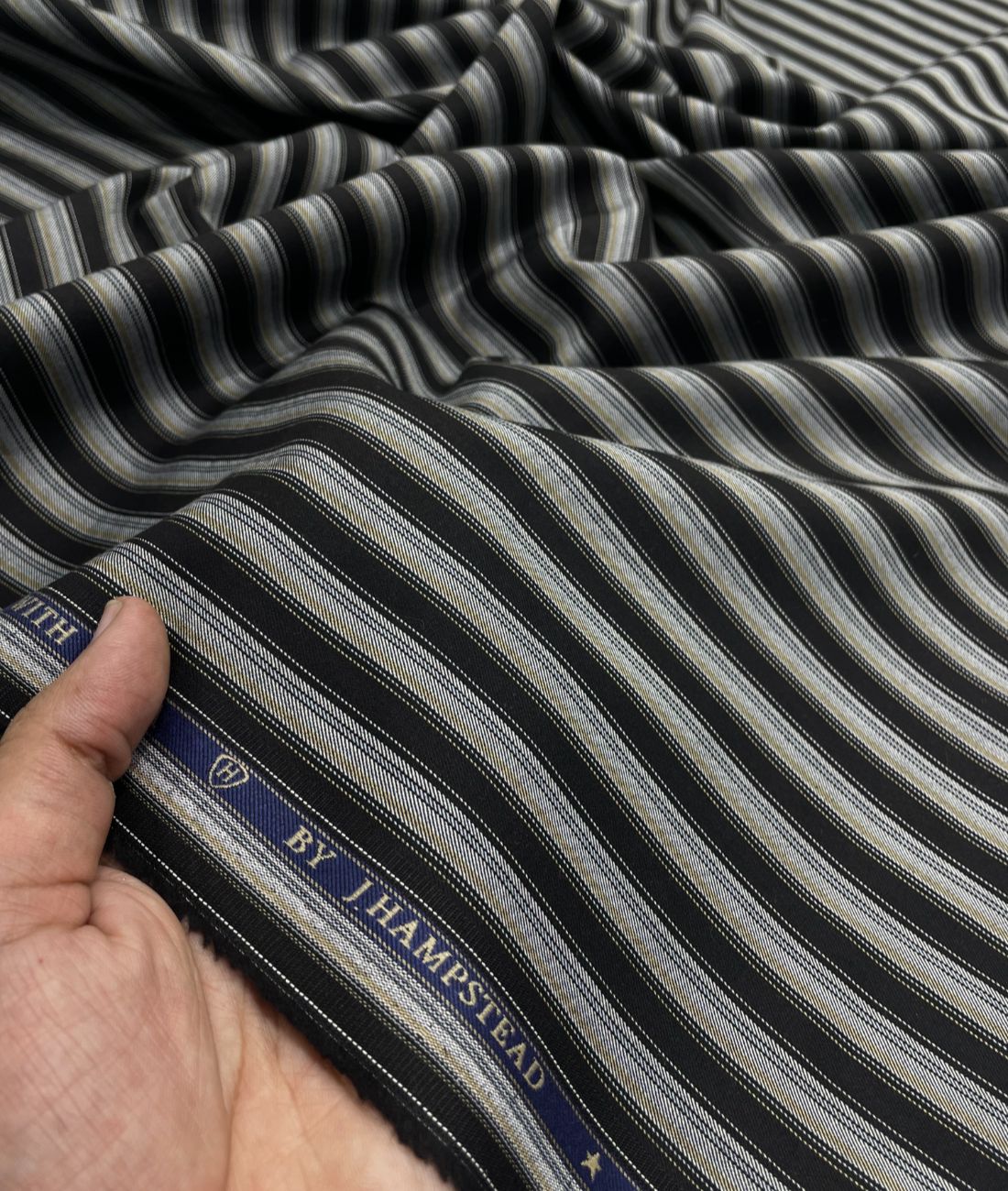 J.Hampstead Stripe Luxury 2 Ply Cotton Fabric for Premium Men's Shirt - Tepchi Men