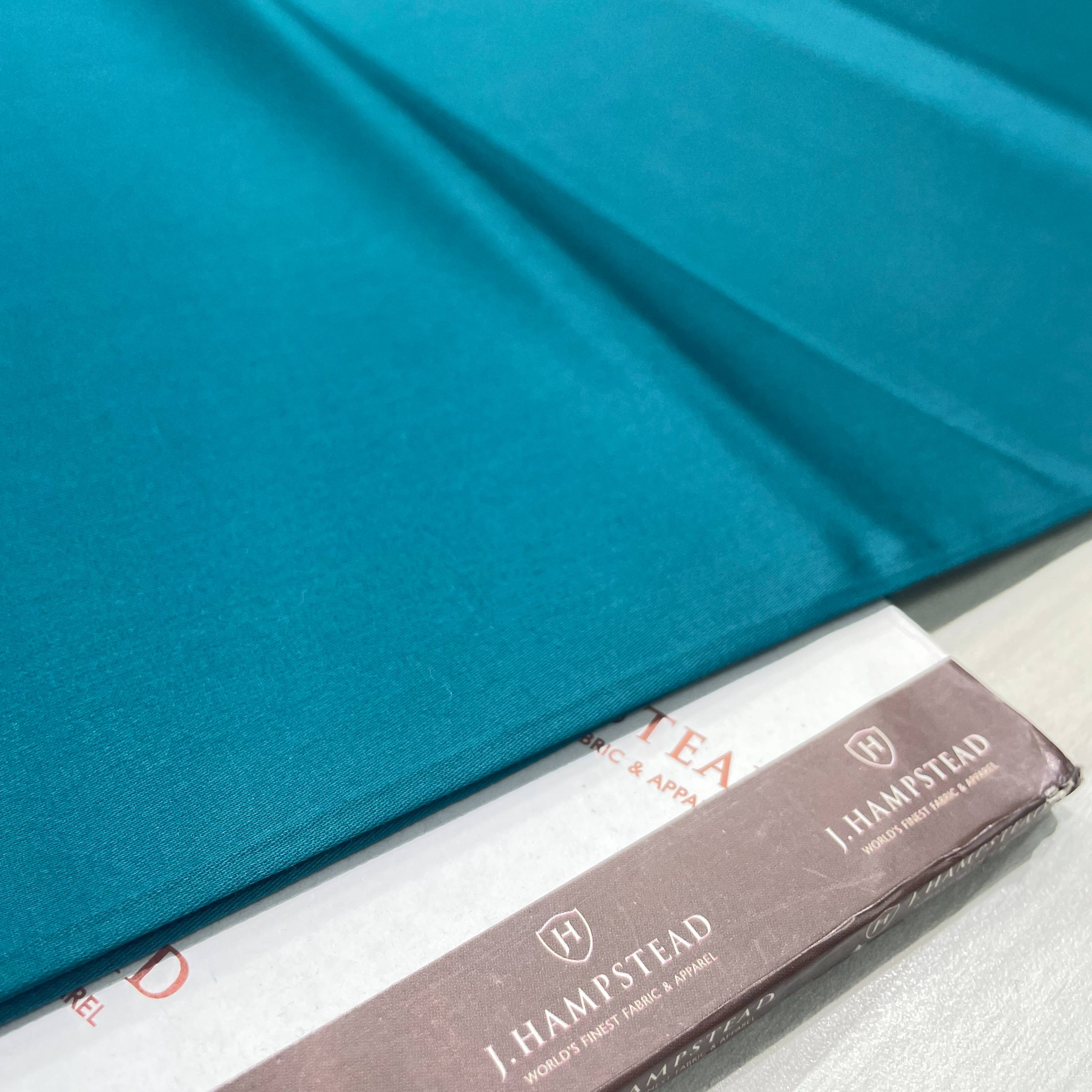 J.Hampstead Teal Blue Luxury Giza Cotton Fabric for Men's - Tepchi Men