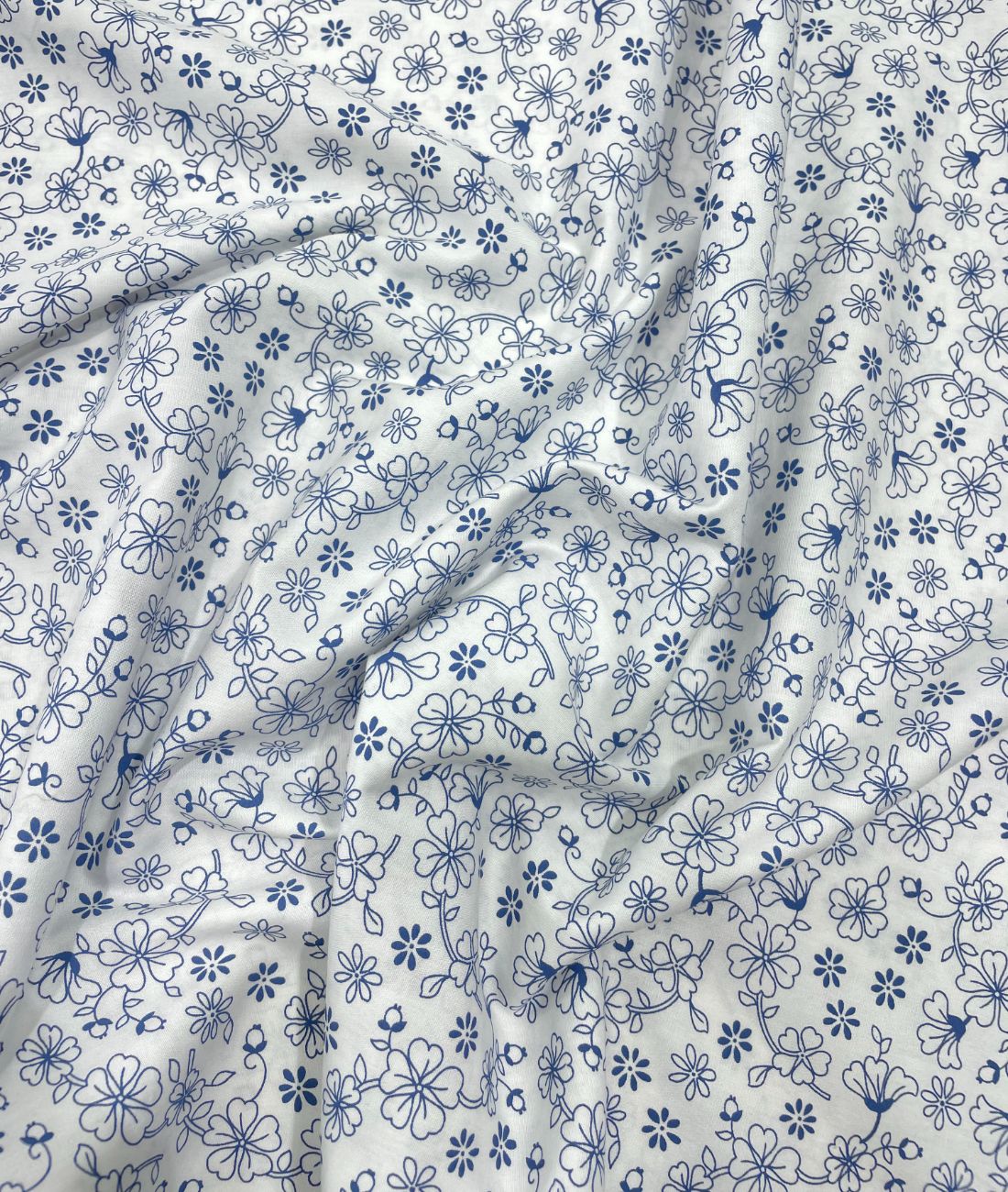 Loro Piana White Floral Printed Shirt Fabric for Men's Shirt - Tepchi Men
