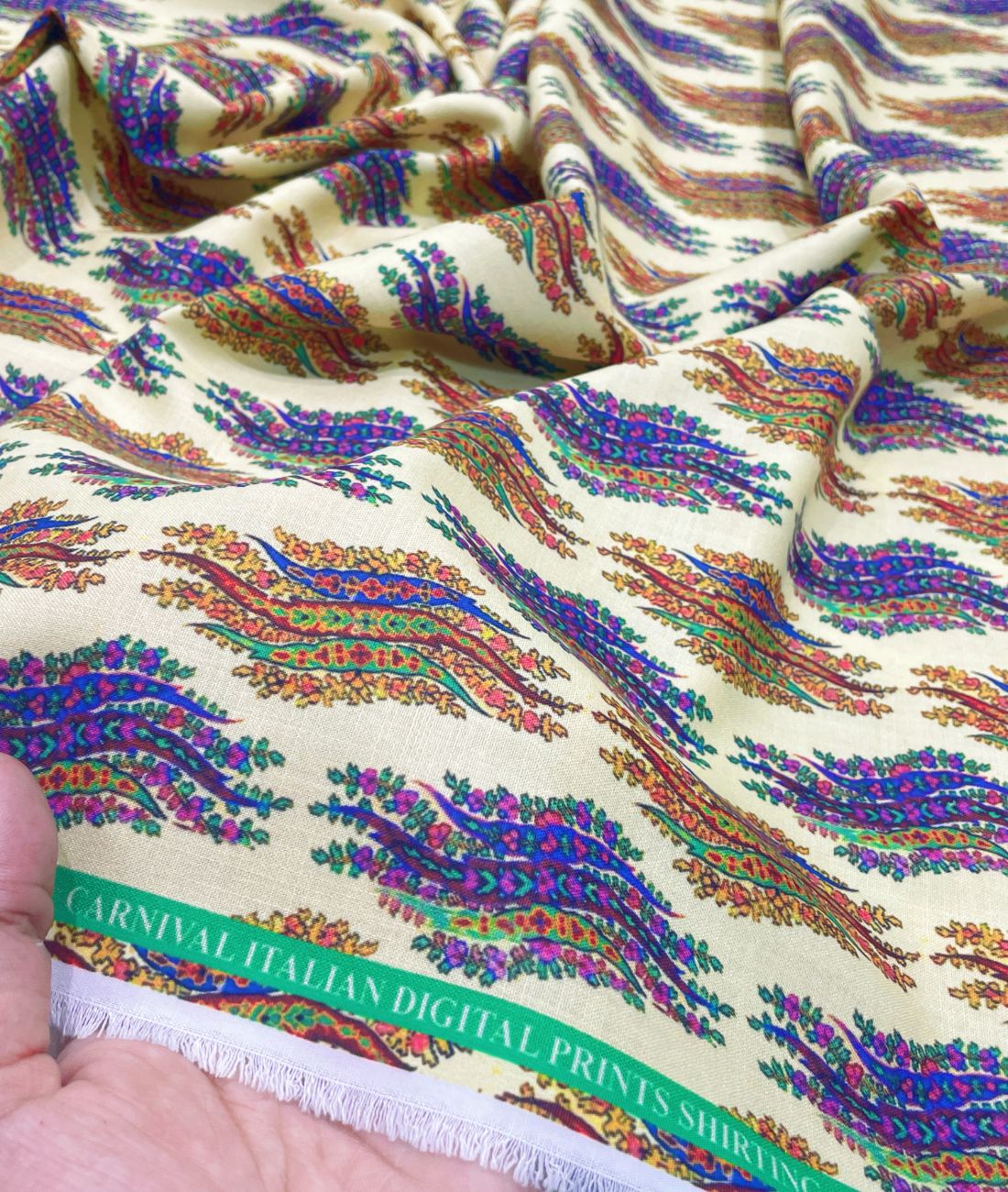 Paisley Breeze Printed Anti Wrinke Cotton Fabric for Men's Shirts & Kurta - Tepchi Men