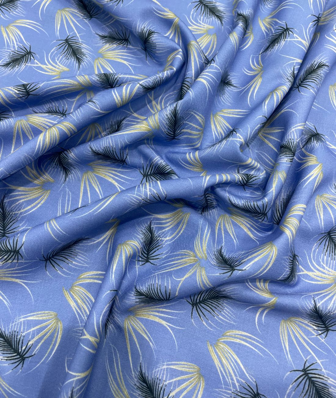 Sky Blue Printed Anti Wrinke Cotton Fabric for Men's Shirts & Kurta - Tepchi Men