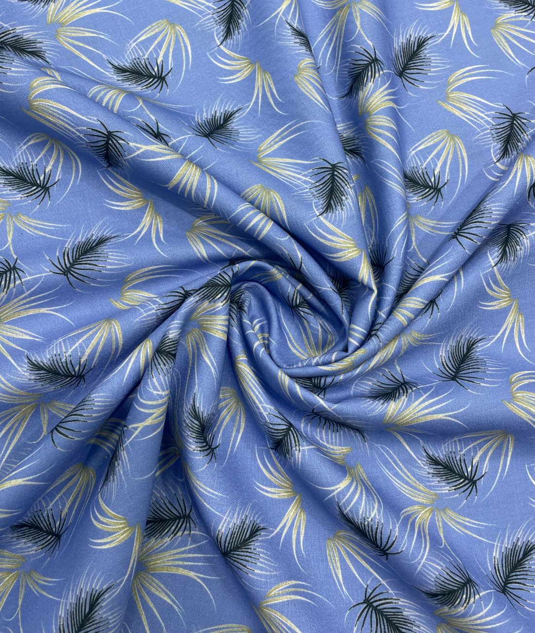Sky Blue Printed Anti Wrinke Cotton Fabric for Men's Shirts & Kurta - Tepchi Men