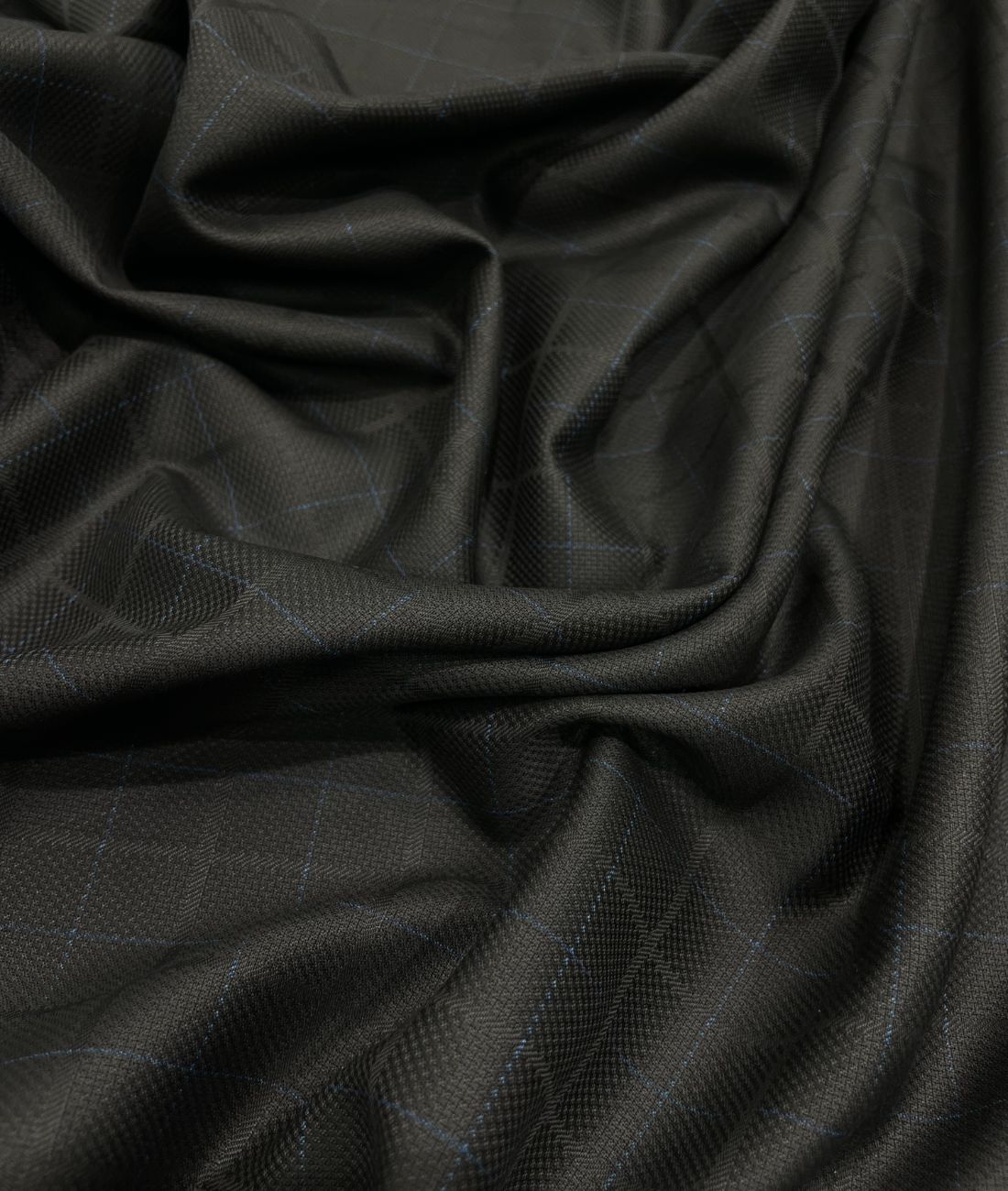 Spaadaa Black Self Checks Premium Business Line TR Fabric - Tepchi Men