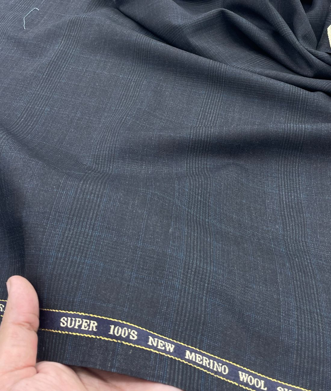 Absoluto Elite Blue Super 100's Counts Merino Wool Suiting Fabric - Tepchi Men