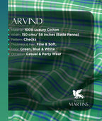 Arvind Checks Premium Cotton Fabric for Shirt - Tepchi Men
