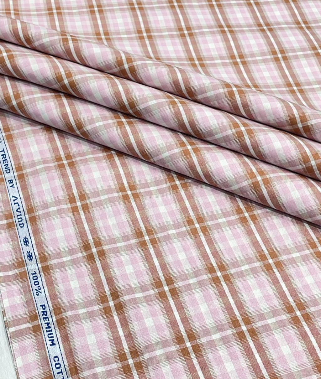 Arvind Premium Cotton Checks Fabric for Men's Shirt - Tepchi Men
