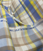 Arvind Premium Cotton Checks Fabrics for Shirt - Tepchi Men