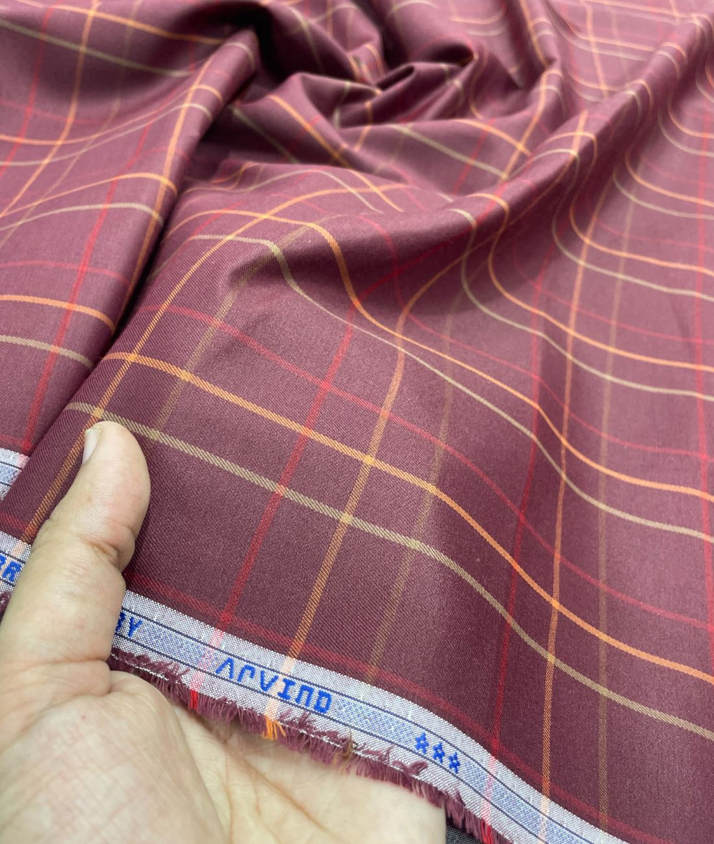 Arvind Thin Checks Luxury Cotton Fabric for Men's Shirt - Tepchi Men