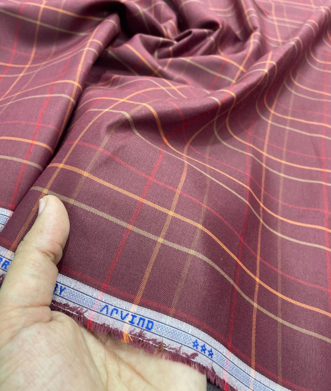 Arvind Thin Checks Luxury Cotton Fabric for Men's Shirt - Tepchi Men
