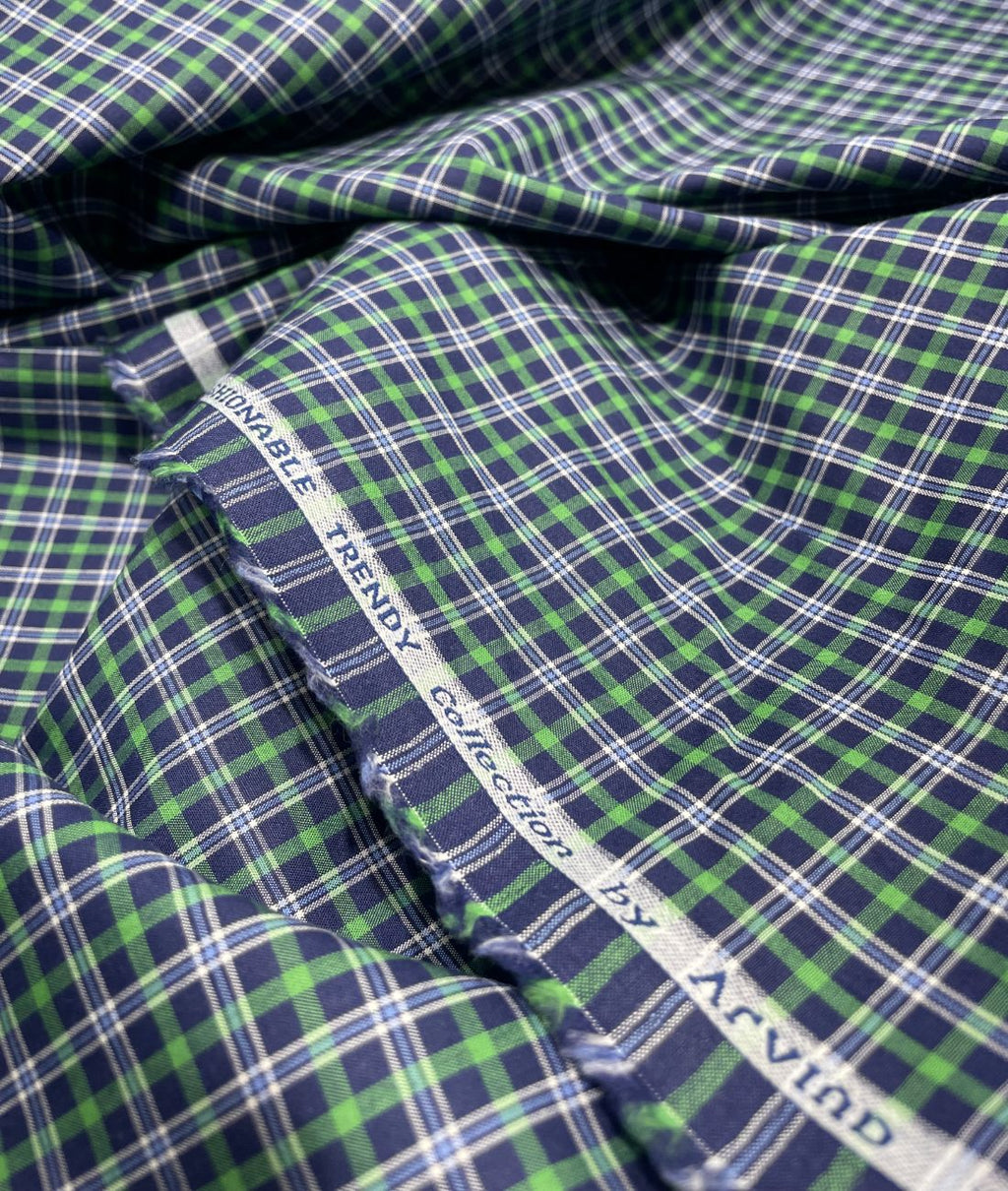 Arvind Tresca Small Checks Formal Premium 100% Cotton Fabric for Mens's Shirt - Tepchi Men