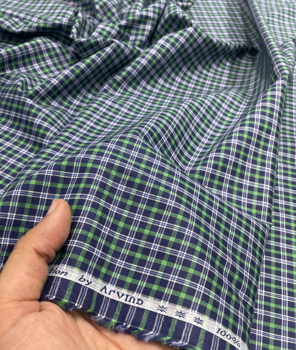 Arvind Tresca Small Checks Formal Premium 100% Cotton Fabric for Mens's Shirt - Tepchi Men