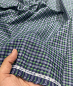 Arvind Tresca Small Checks Formal Premium 100% Cotton Fabric for Mens's Shirt - Tepchi Men