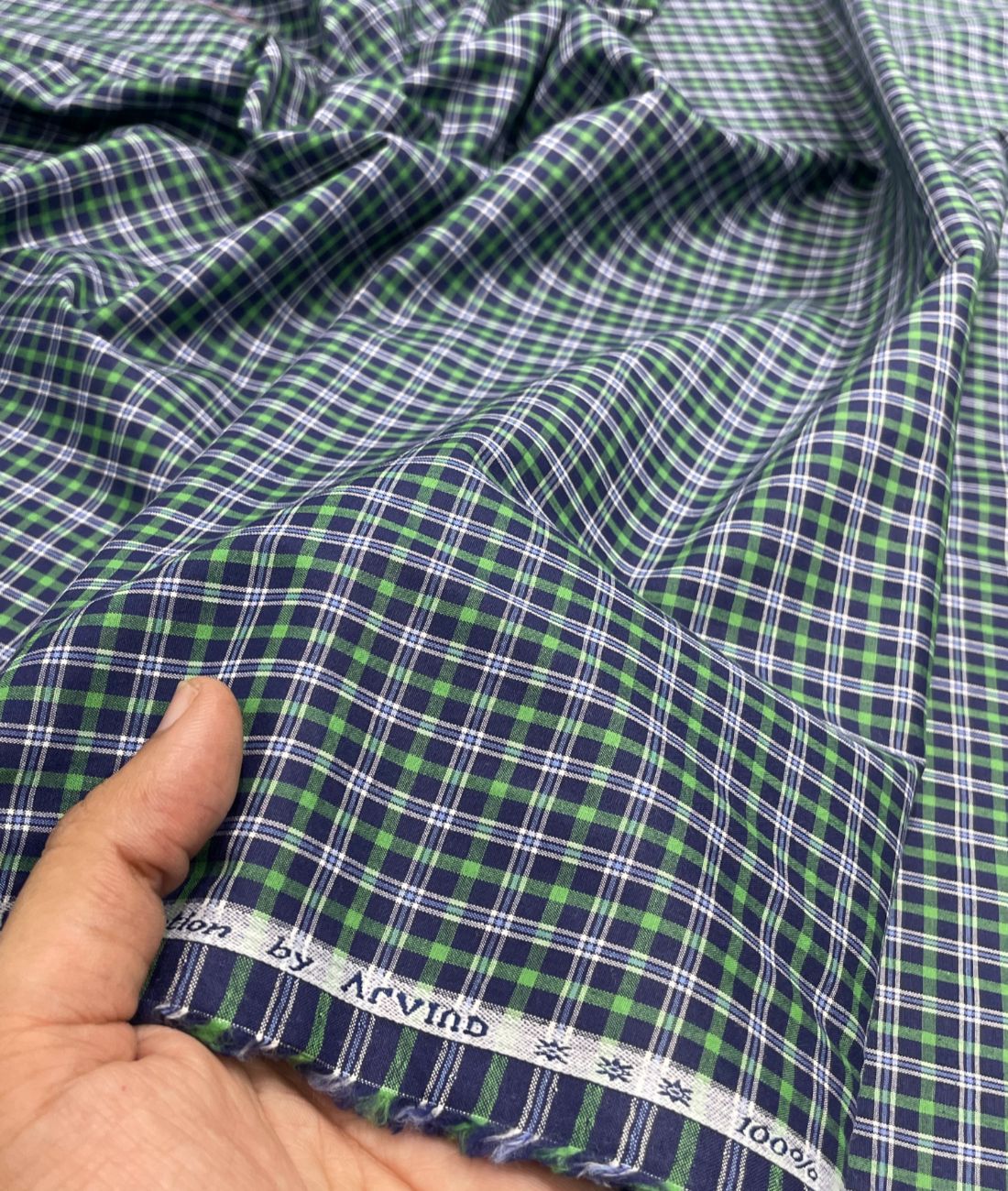 Arvind Tresca Small Checks Formal Premium 100% Cotton Fabric for Mens's Shirt - Tepchi Men