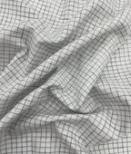 Arvind White & Brown Small Checks Linen Fabric for Shirt & Kurta - Tepchi Men