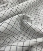 Arvind White & Brown Small Checks Linen Fabric for Shirt & Kurta - Tepchi Men