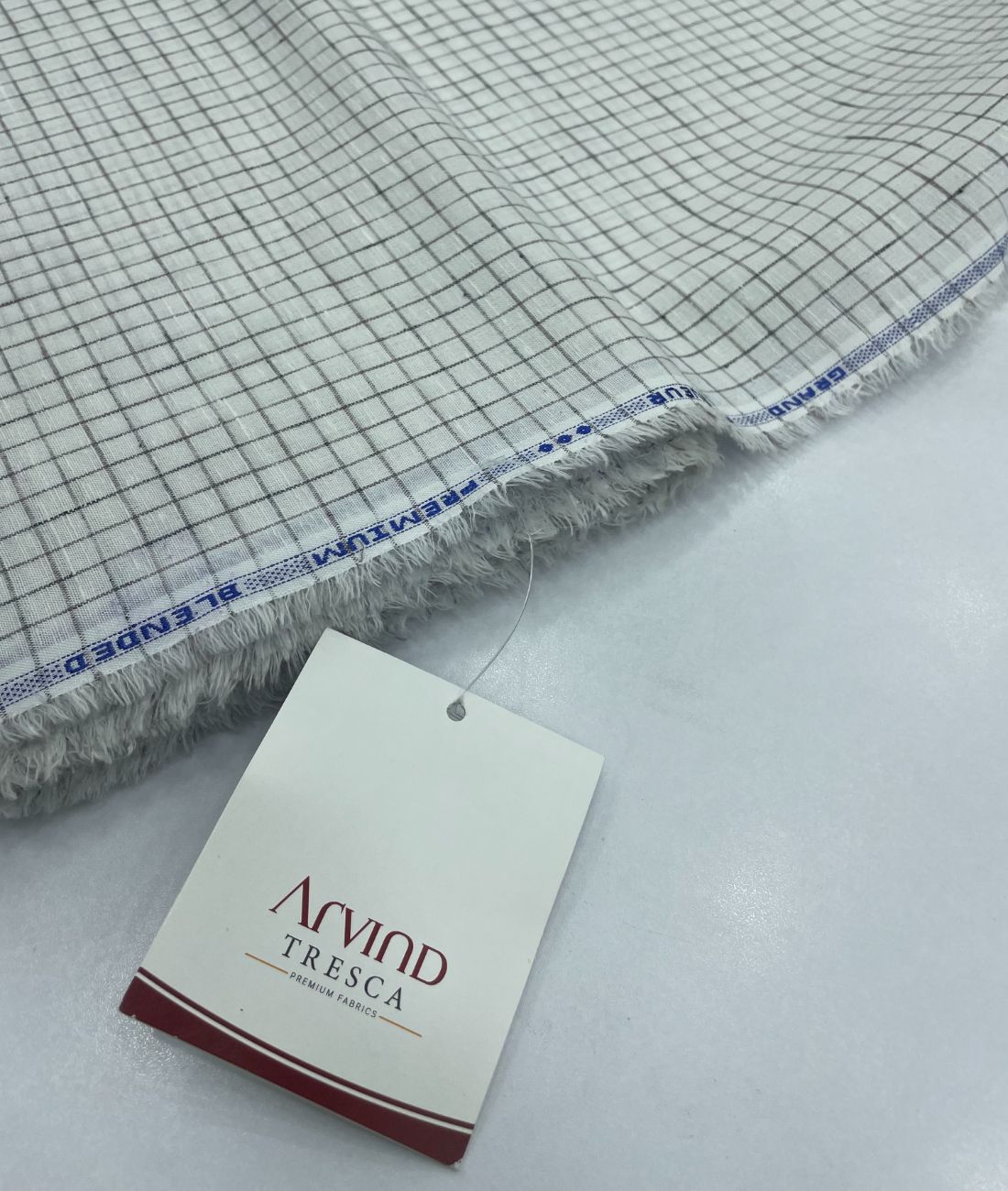 Arvind White & Brown Small Checks Linen Fabric for Shirt & Kurta - Tepchi Men