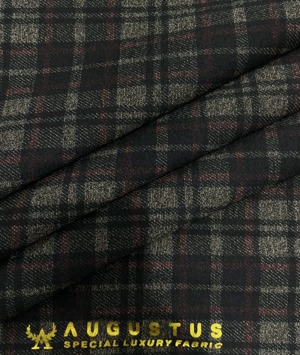 Augustus Luxury Checks Stretchable Suiting Fabric for Suits & Blazers - Tepchi Men