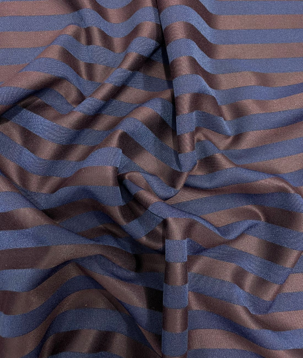 Augustus Luxury Stripe Blue & Wine Stretchable Fabric for Suit & Blazer - Tepchi Men